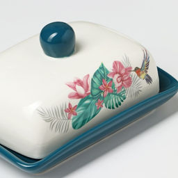 Маслёнка Доляна «Тропики», 17×12.5×8 см, цвет белый