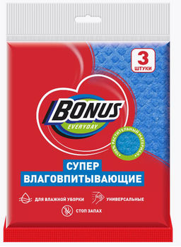 BONUS салфетки Супервлаговпитывающие (3шт)