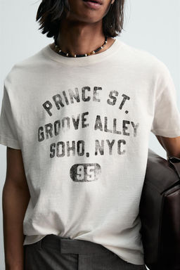 BOXY FIT FADED SLOGAN T-SHIRT - Zara фото 13
