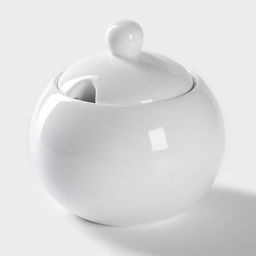 Сахарница с крышкой Wilmax Olivia, 540 мл, фарфор, белая