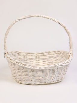 Корзина плетёная для хранения, ива, овальная, белая, набор 4 шт.