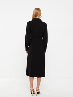 D?z Uzun Kollu Kad?n G?mlek Elbise