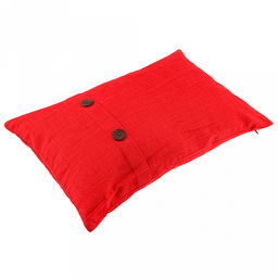 Наволочка декоративная 32х50см "Пуговицы" красный, 2-х сторонняя, искусственная ткань, подкладка-флизелин, на молнии (Китай)