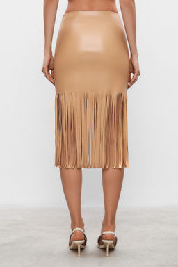 Юбка из экокожи с бахромой - Mollis фото 4
