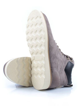 05-H50119M-3 GRAY/BROWN Ботинки зимние мужские (натуральная кожа, натуральный мех)