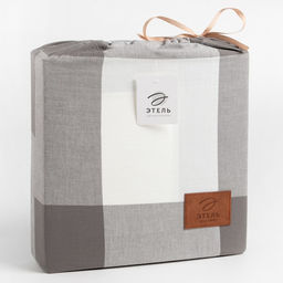 Постельное бельё Этель Евро Серая клетка 200х220 см, 220х240 см, 50х70-2шт,100% жатый хлопок,140гр/м2 фото 6