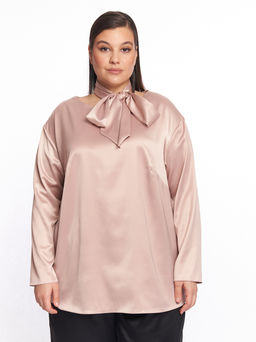 Атласная блузка с рукавами BL02137PIN37 - Артесса фото 11