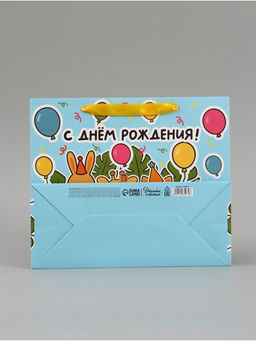 Цена за 2 шт. Пакет подарочный ламинированный «С Днём рождения», ML 27×23×11.5 см, горизонтальный