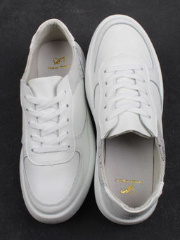 03-C140-9 WHITE Полуботинки спортивные женские (натуральная кожа)