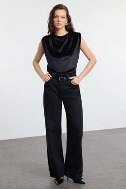 Siyah Vatka ve Buzgu/Drape Detayl? Regular Orme Bluz TWOAW25BZ00223 - Trendyolmilla фото 2
