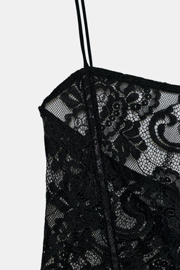 TOP CORS? ENCAJE / Negro