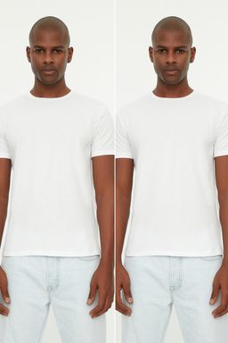 TRENDYOL MAN Siyah Slim/Dar Kesim Basic %100 Pamuklu 2li Paket Bisiklet Yaka K?sa Kollu T-Shirt TMNSS19BO0071 - Trendyolmilla фото 4