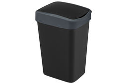 Ведро для мусора с подвижной крышкой 10 л 23,5*19,5*33,7 см Тандем черный/серый (841078) - Elan gallery фото 7