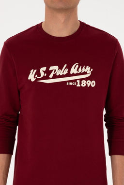 Erkek Bisiklet Yaka Regular Fit Bordo Sweatshirt - U.s. polo assn фото 6