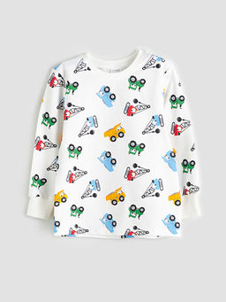 Bask?l? Erkek ?ocuk Pijama ?st