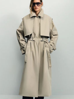 Плащ со съемным жилетом / Zarina фото 4