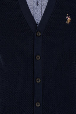 Мужской темно-синий базовый трикотажный кардиган Неожиданная скидка в корзине - U.s. polo assn фото 6