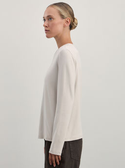 Однотонный базовый лонгслив из хлопка / Zarina  фото 4