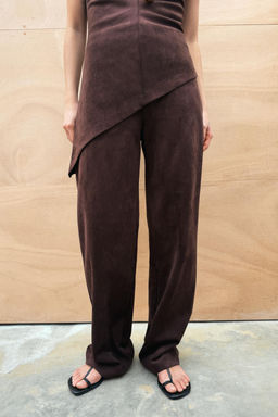 FAUX SUEDE TROUSERS - Zara фото 9