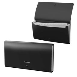 Цена за 4 шт. Папка-картотека пластиковая ErichKrause Matt Classic, с 13 отделениями, Check size, черный (в пакете по 4 шт.)