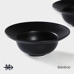 Тарелки для пасты Magistro Carbon, d=19,5 см, набор 2 шт, фарфор, чёрные  фото 2