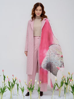 Большой, красивый палантин с бахромой. Хлопок 65% Вискоза 35%Рисунок нанесен вручную - Tantino фото 3