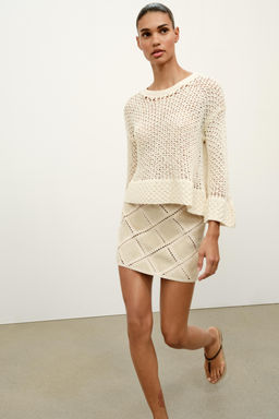 FALDA PATCHWORK CROCHET / Crudo - Zara фото 5