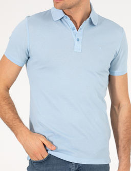 Голубая облегающая базовая футболка - Cacharel фото 6