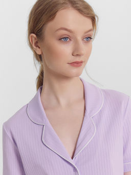 Пижама женская Mark Formelle хлопок с эластаном лиловая  фото 6