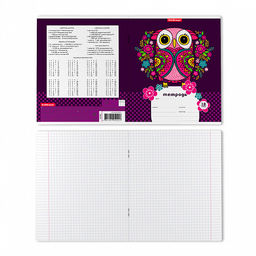 Цена за 10 шт. Тетрадь школьная ученическая ErichKrause Flower Owl, 18 листов, линейка (в плёнке по 10 шт.)  фото 2
