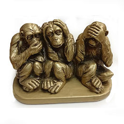 Три обезъянки Не вижу зла не слышу ничего не скажу 10см-15см ХРУПКОЕ