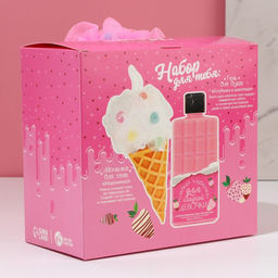 Подарочный набор женский Моей ягодке, гель для душа во флаконе шоколад и мочалка в форме мороженого - Чистое счастье фото 8