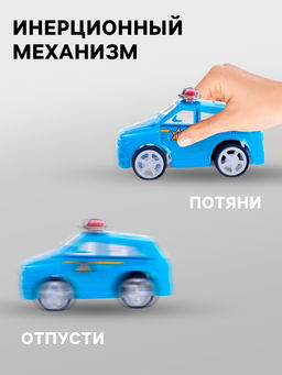 Цена за 3 шт. Машина инерционная Полиция, цвета МИКС - Simaland фото 2