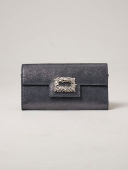 Клатч замшевый Deboro 31016 синее серебро