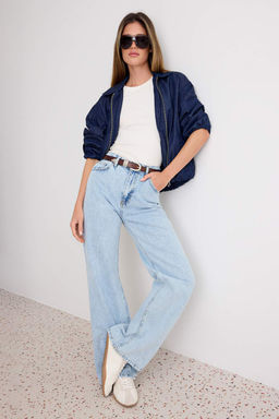 A__k Mavi Y_ksek Bel Wide Leg Geni_ Pa_a %100 Pamuk Non-Stretch Jeans TWOSS23JE00068 - Trendyolmilla фото 2
