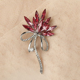 Брошь Букет 9 см / 38B-10-1 /уп 420/ (Бело-розовый ) - Галеонтрейд фото 3