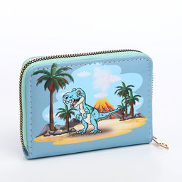 Кошелёк детский Выбражулька «Дино», на молнии, голубой