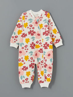 V Yaka ?i?ekli K?z Bebek Tulum