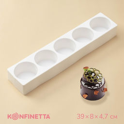 Форма для муссовых десертов и выпечки KONFINETTA Круг, 39?8?4,7 см, 5 ячеек d=7,2 см, цвет белый