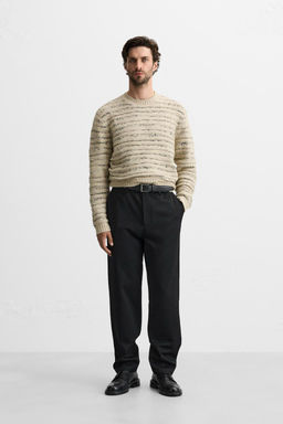 SWEATER WITH IRREGULAR STRIPES