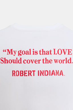 CONTRAST SLOGAN T-SHIRT