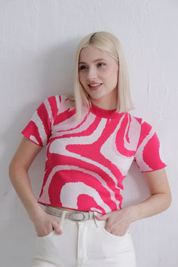 11651 Топ вязаный розово-белый - Martichelli фото 15