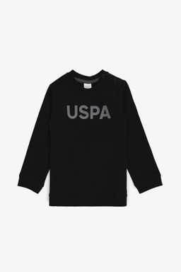 Erkek Гocuk Siyah Bisiklet Yaka Basic Sweatshirt