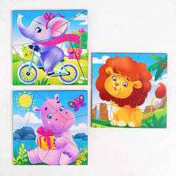 Пазл разрезной Животные зоопарка, 3 картинки в раме - Лесная мастерская фото 9