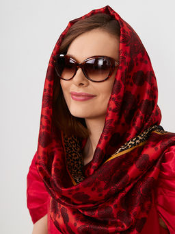 Большой, мягкий, тонкий и очень нежный двусторонний палантин с рисунком. - Tantino фото 4