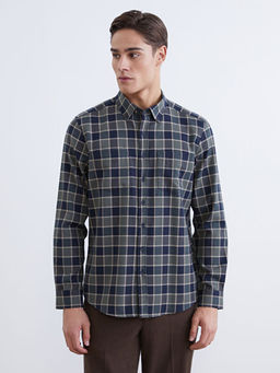 Uzun Kollu Ekose Desenli Erkek G?mlek