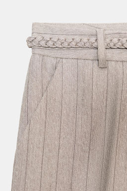 HERRINGBONE TROUSERS WITH BRAIDED BELT - Zara фото 18