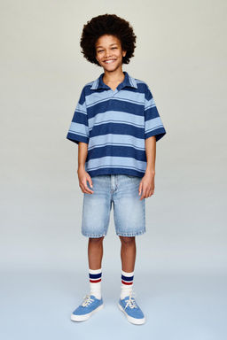 BERMUDA DENIM STRAIGHT / Azul