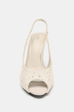 OPEN-TOE FABRIC SLINGBACK SHOES - Zara фото 3