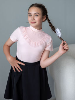 Джемпер с коротким рукавом для девочки 61319 Нежно-розовый* 300 Lets go